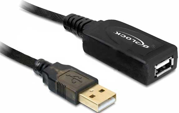 DeLOCK USB-A Verlängerungskabel (Stecker auf Buchse) – USB 2.0 (480 Mbps) – 20 m – Aktiv