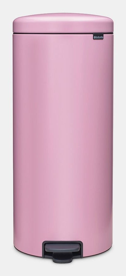 Brabantia NewIcon Treteimer – 30 l – Edelstahl, rund – Rosa – Soft-Close, mit Innenkübel
