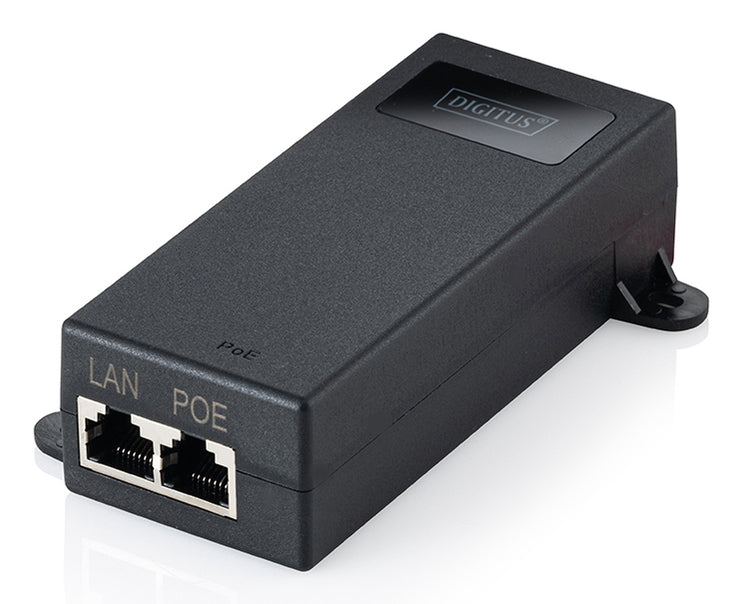 Digitus PoE-Injektor – Gigabit, IEEE 802.3bt PoE++ (4PPoE), 60 W, 2× RJ-45, bis 100 m, Schwarz