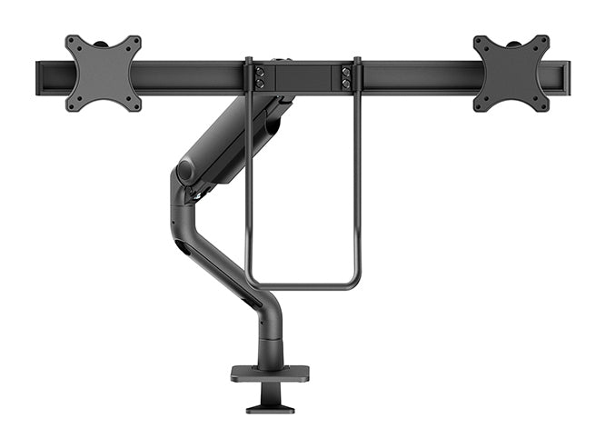 Neomounts DS75S-950BL2 – Tischhalterung, 2 Monitore, bis 27", VESA 75 × 75 mm, 8 kg, neigbar, schwarz