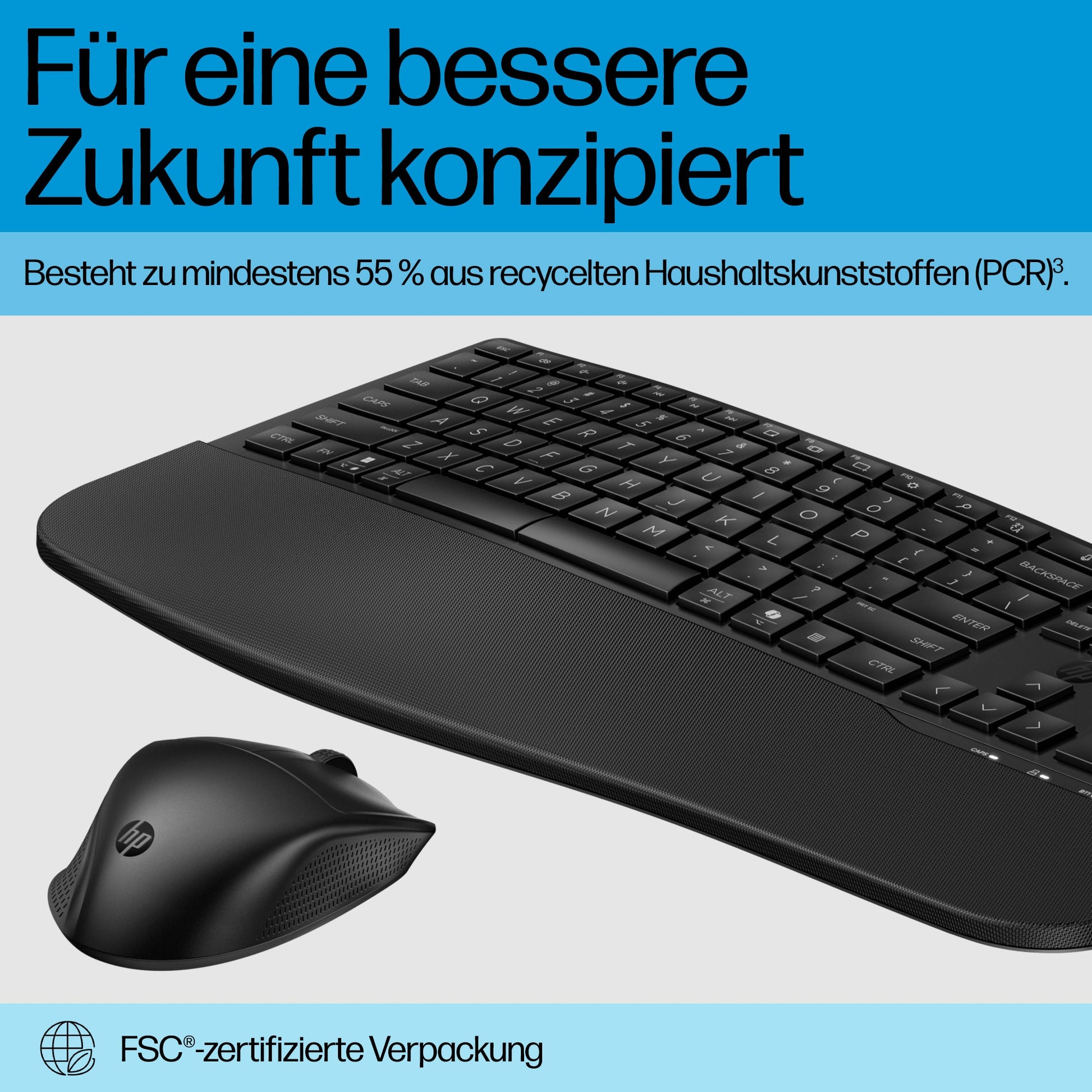HP 680 Comfort Dual-Mode – Tastatur, kabellos (Bluetooth/2,4 GHz)