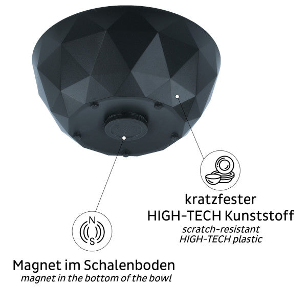 Silwy Suppenschüssel S0BO-1408-2-A – 2er Set, 500 ml, Ø 16 cm, H 6,3 cm, Kunststoff, Schwarz, stapelbar