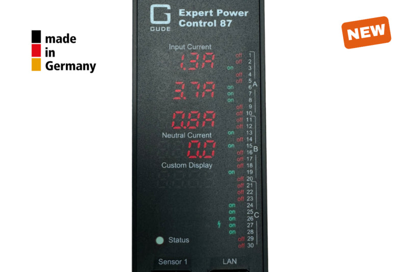 Güde Gude EPC 87-1310-18 – Rack-PDU gemessen/geschaltet, 24× IEC C13 + 6× IEC C19, 16 A, 0U vertikal, 3,6 kW