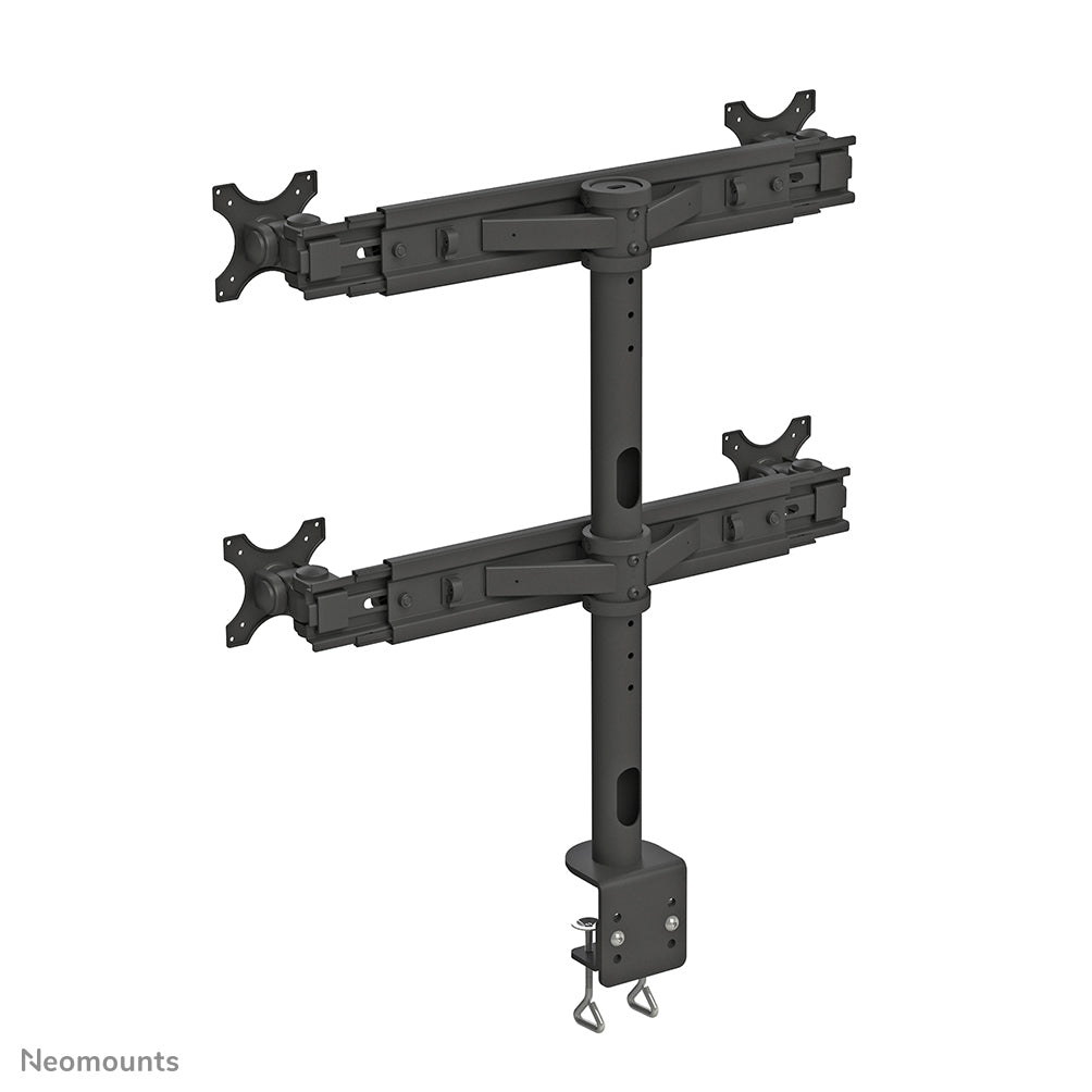 Neomounts FPMA D700D4 – Tischhalterung, Quad, Tischklemme, bis 30", VESA 75 × 75 mm, 32 kg, neigbar, schwarz