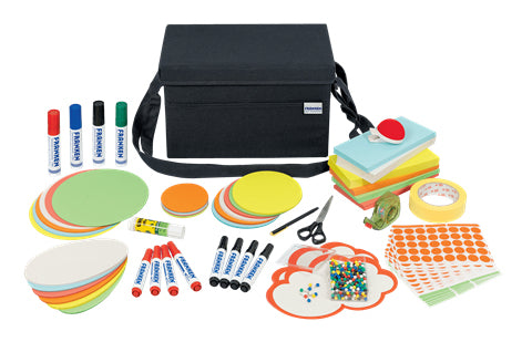 Franken Moderationstasche – Zubehör-Set, grau, 355 × 230 × 200 mm