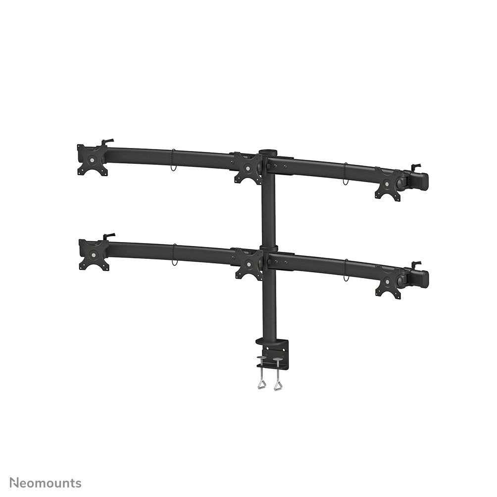 Neomounts Monitorarm, 6 Monitore, Tischklemme, bis 27", höhenverstellbar, neigen/drehen/rotieren, schwarz