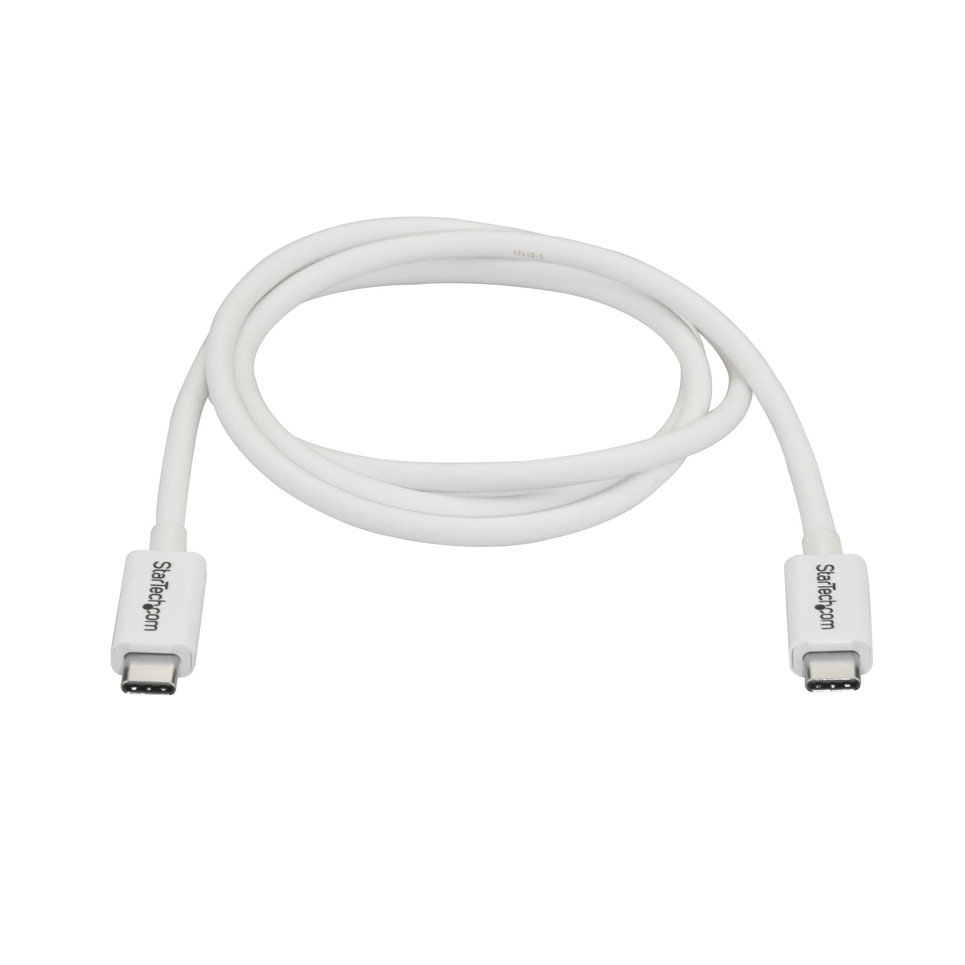StarTech.com Thunderbolt 3 (USB-C) Kabel – 20 Gbit/s – 1 m – PD 100 W – 4K – PVC-Mantel – Weiss