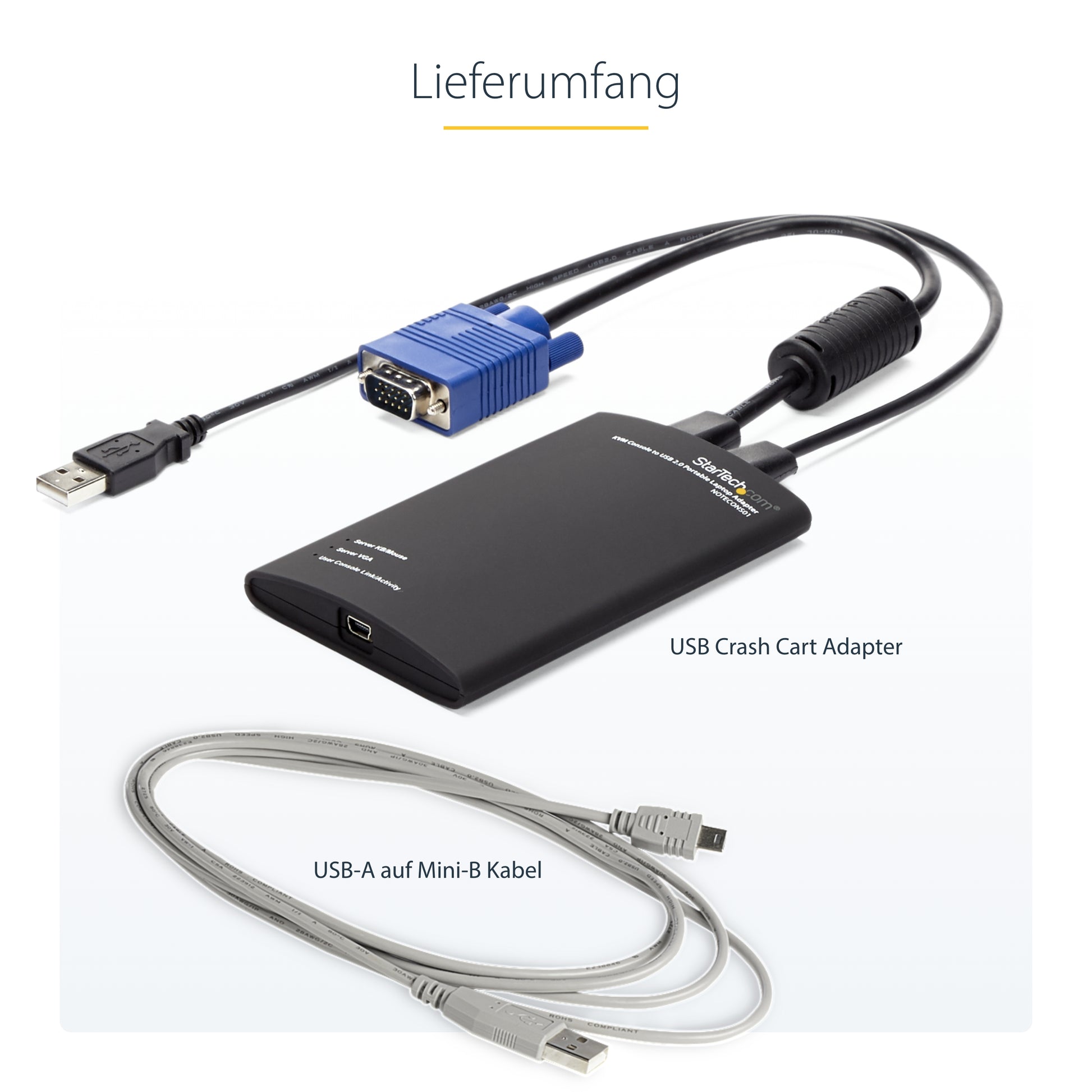 StarTech.com USB-Extender (KVM Crash-Cart Adapter) – VGA, USB 2.0, USB Mini-B/USB A, PS/2 – für Laptop