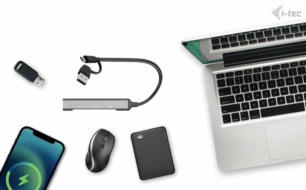i-tec USB-Hub – USB-A/USB-C, 3× USB-A, 1× USB-C, für Windows/Mac/ChromeOS