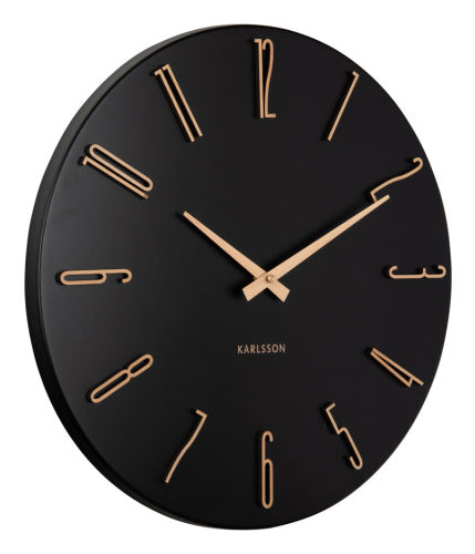 Karlsson Wanduhr Esmerado – Ø 40 cm, schwarz, Kunststoff