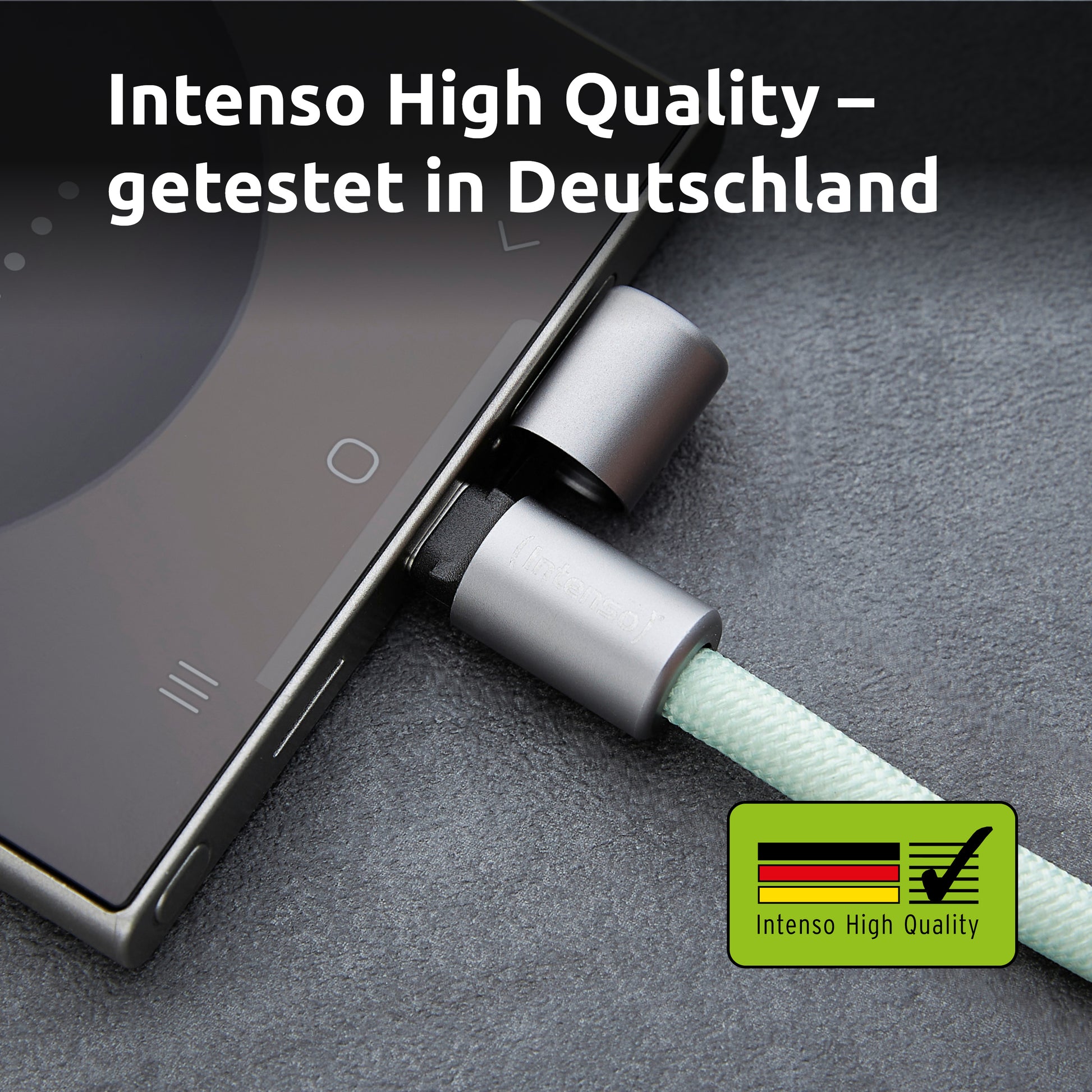 Intenso Daten- & Ladekabel – USB-C auf USB-C 1,65 m, PD 60 W, geflochten, Grün – für USB-C Geräte