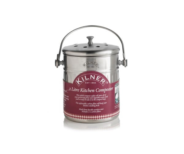 Kilner Komposteimer – 2 l – Edelstahl, rund