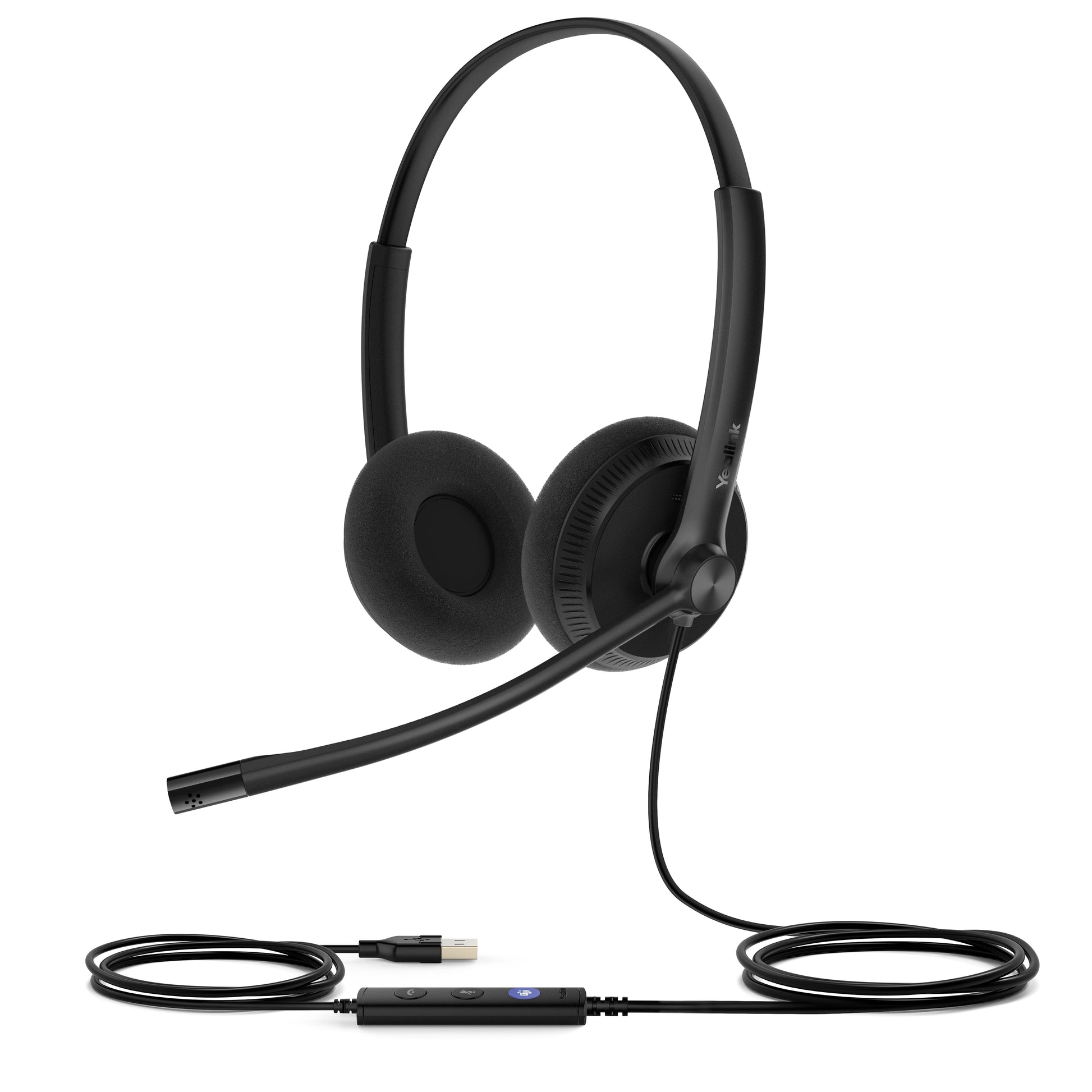 Yealink UH34 Lite Dual Teams Headset – On-Ear, Stereo, Kabel, USB-A, für T41S, T42S, T46S und andere, Schwarz