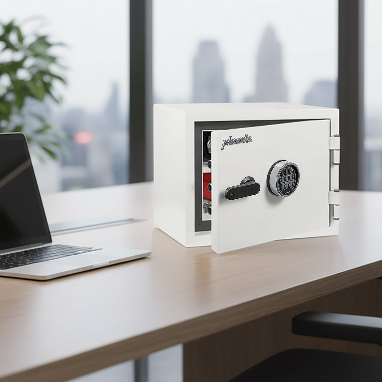 Phoenix Safe Co. Phoenix Tresor Fortress Pro SS1461E – Elektronikschloss – 23,0 l – 60 Minuten Feuerschutz – Bodenmontage – Weiss