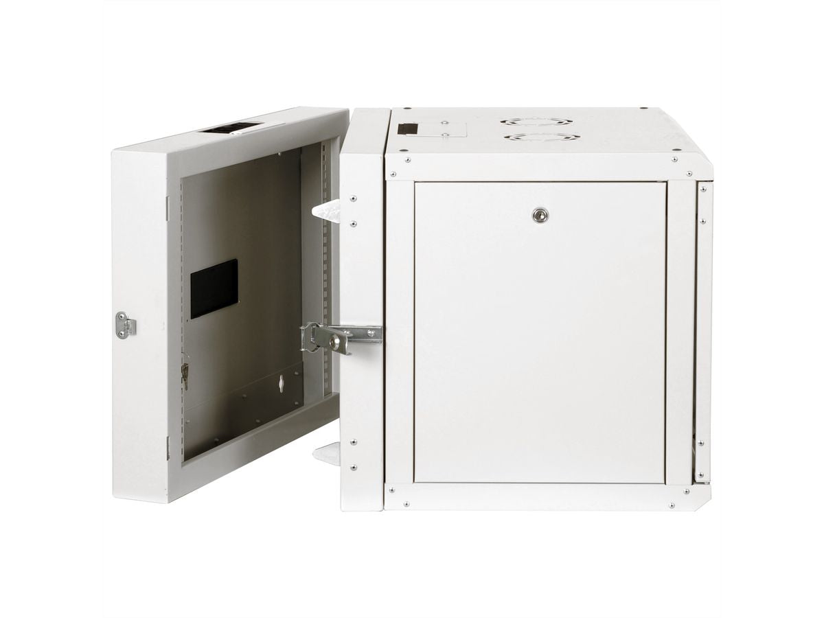 ROLINE Pro – 19" Wandverteiler 9U, IP20, abschliessbar, 600 × 600 × 505 mm, lichtgrau