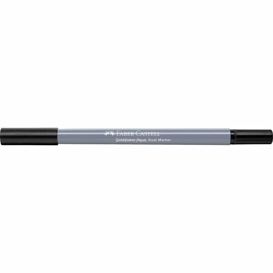 Faber-Castell Brush Pen Goldfaber Aqua – Feinspitze 0,6 mm, Pinselspitze – Schwarz – wasservermalbar