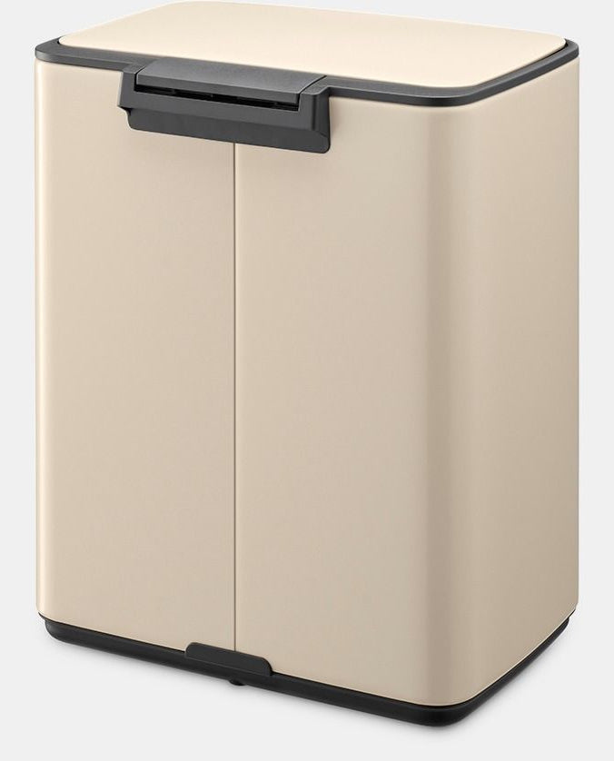 Brabantia Papierkorb Bo – 12 l – Stahl, beige – B × H × T 292 × 369 × 263 mm