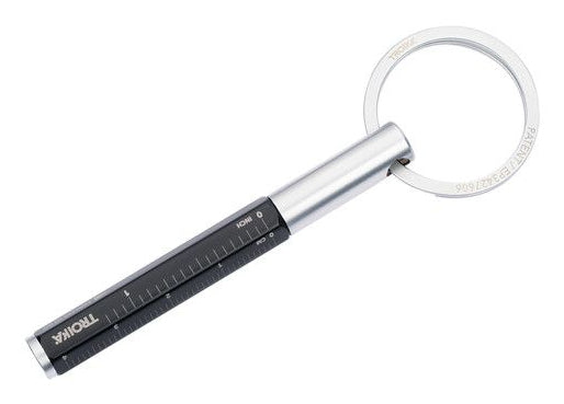 TROIKA Schlüsselring Endless to go – Aluminium, Schwarz/Silber, 30 × 96 × 8 mm