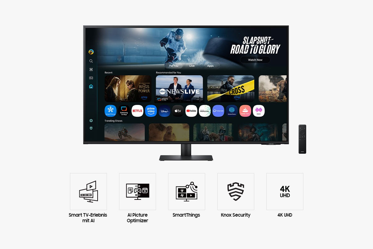 Samsung M70F – Monitor, 3840 × 2160 (UHD 4K), HDR10, KI-Bild