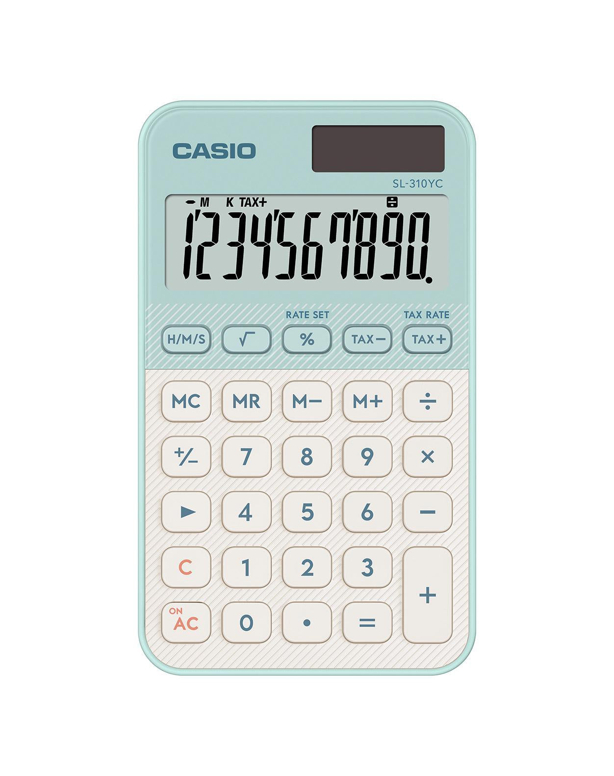 Casio Taschenrechner SL-310YC – 10-stellig – Solar/Batterie – Hellgrün
