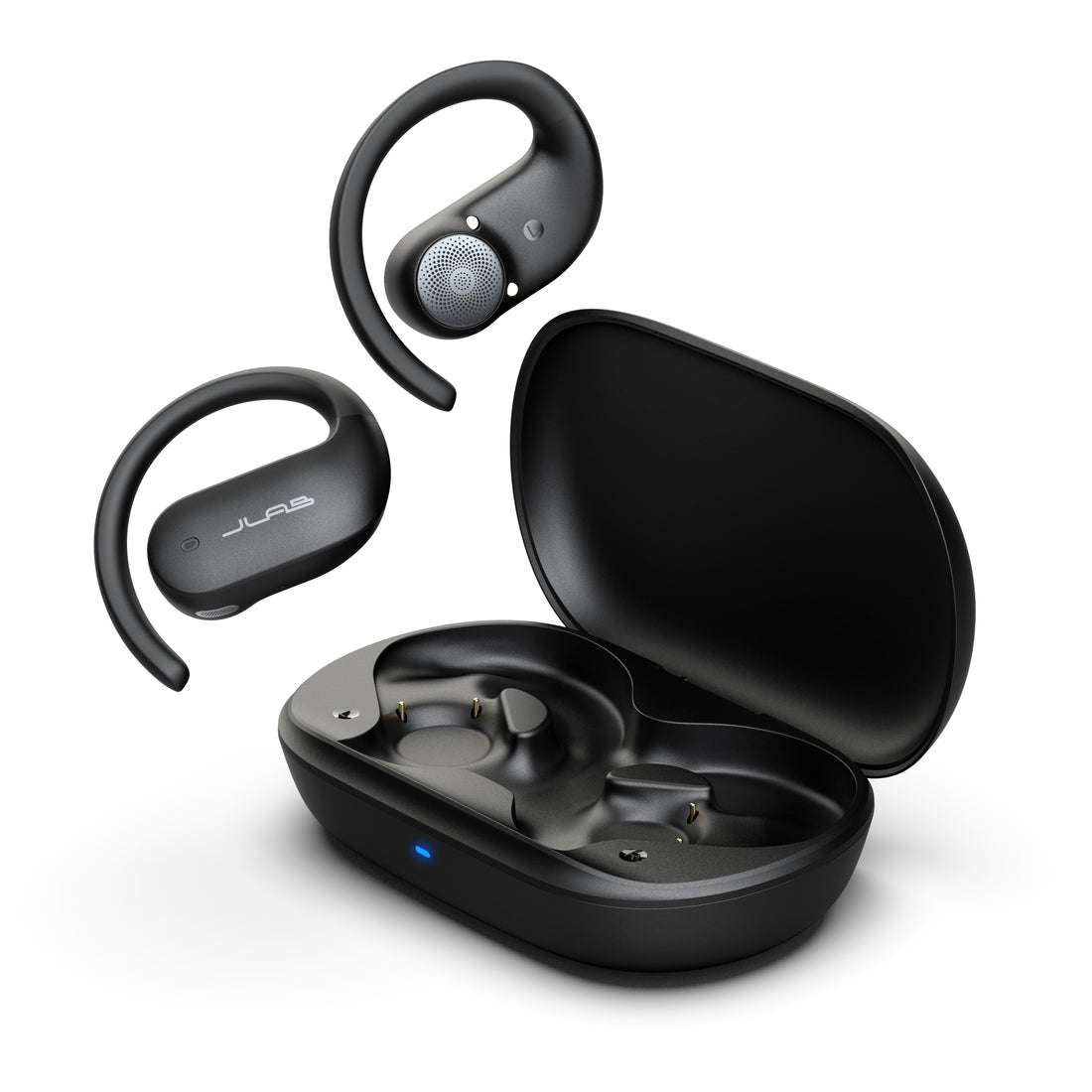 JLab JBuds Open Sport 2 – True Wireless In-Ear Kopfhörer, Ohrbügel – Bluetooth, IP55 – Schwarz – bis 26 h