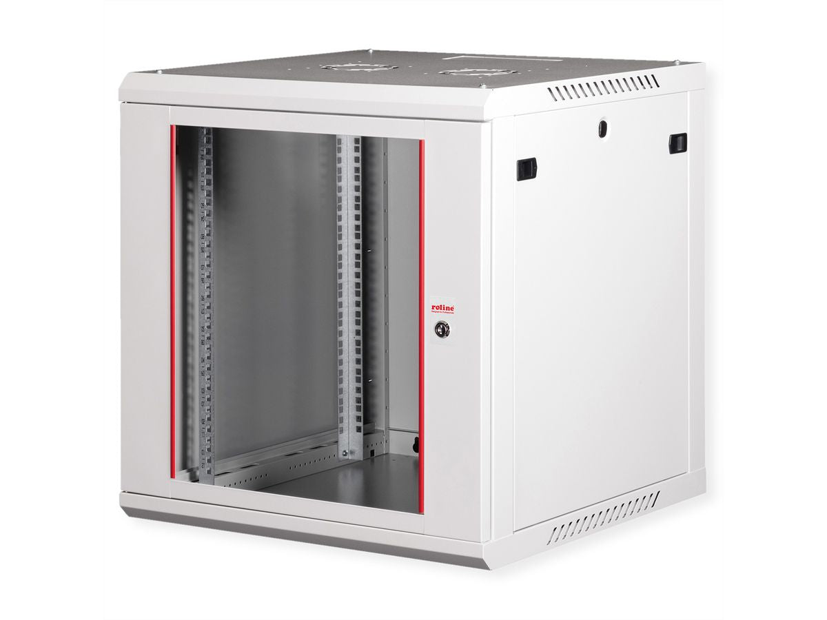 ROLINE Basic Plus – 19" Wandverteiler 12U, IP20, abschliessbar, 600 × 600 × 645 mm, lichtgrau, Stahl