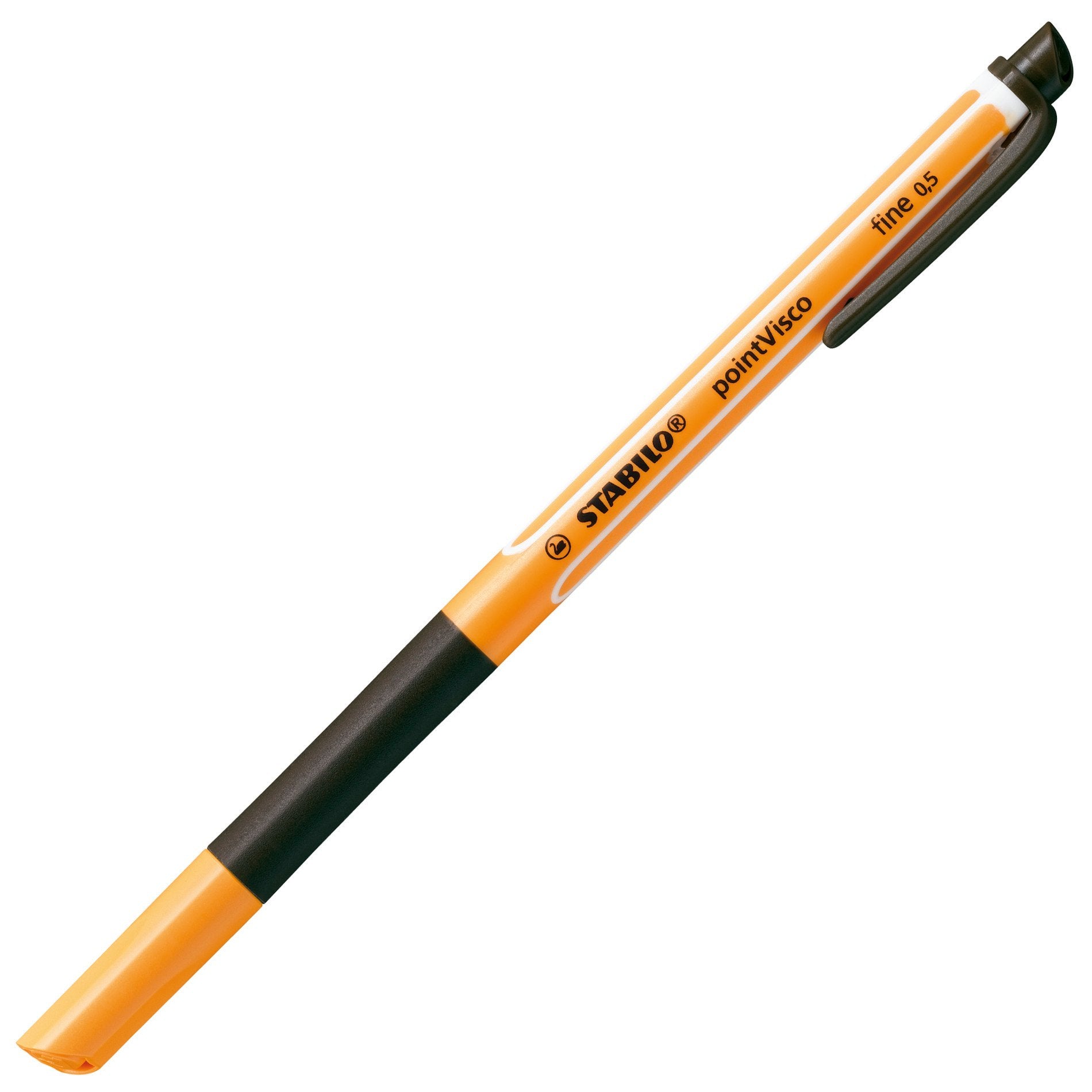 STABILO pointVisco Gelschreiber – schwarz, 0,5 mm, schnelltrocknend, Kappe
