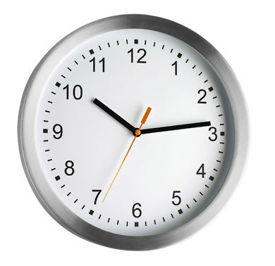 TFA-Dostmann TFA Dostmann Wanduhr – Analog, Ø 30 cm, Silber, Aluminium