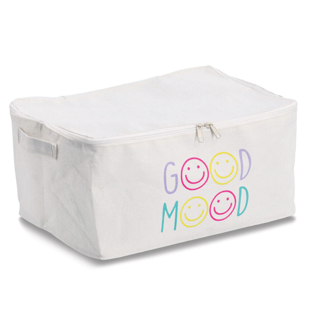 Zeller Present Good Mood Aufbewahrungsbox – Polyester/Baumwolle – Mehrfarbig – mit Griff – 290 × 180 × 390 mm