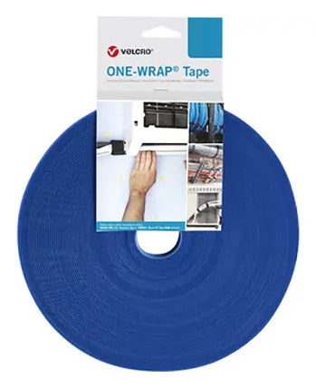 Velcro Klettband 10 mm × 25 m – wiederverwendbar, blau, PP