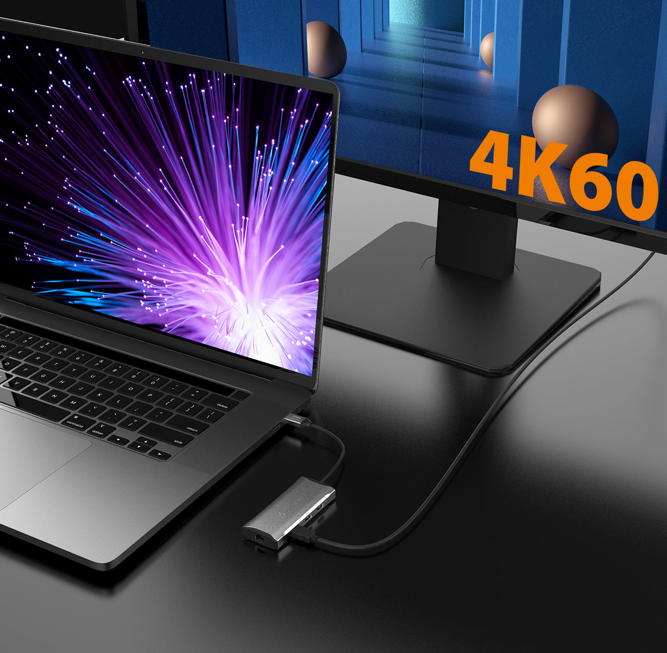 j5create JCD392-N Multiport-Adapter – USB-C, 1× HDMI, 2× USB-A, 100 W PD, GbE, für Windows/Mac