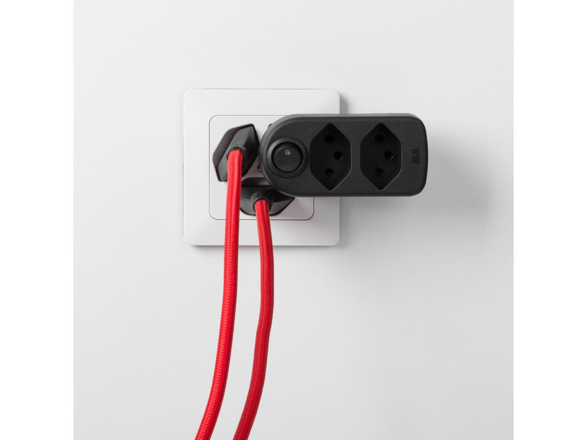 Max Hauri AG Max Hauri maxADAPTturn Abzweigstecker T12 zu 2× T13 – 2300 W, 10 A, 2 Steckdosen, drehbar, Gelb