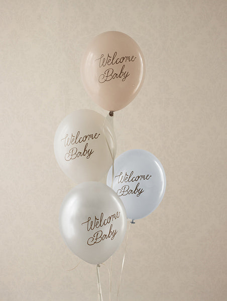 PartyDeco Luftballons Welcome Baby – mehrfarbig – Ø 30 cm – Latex – 6 Stk