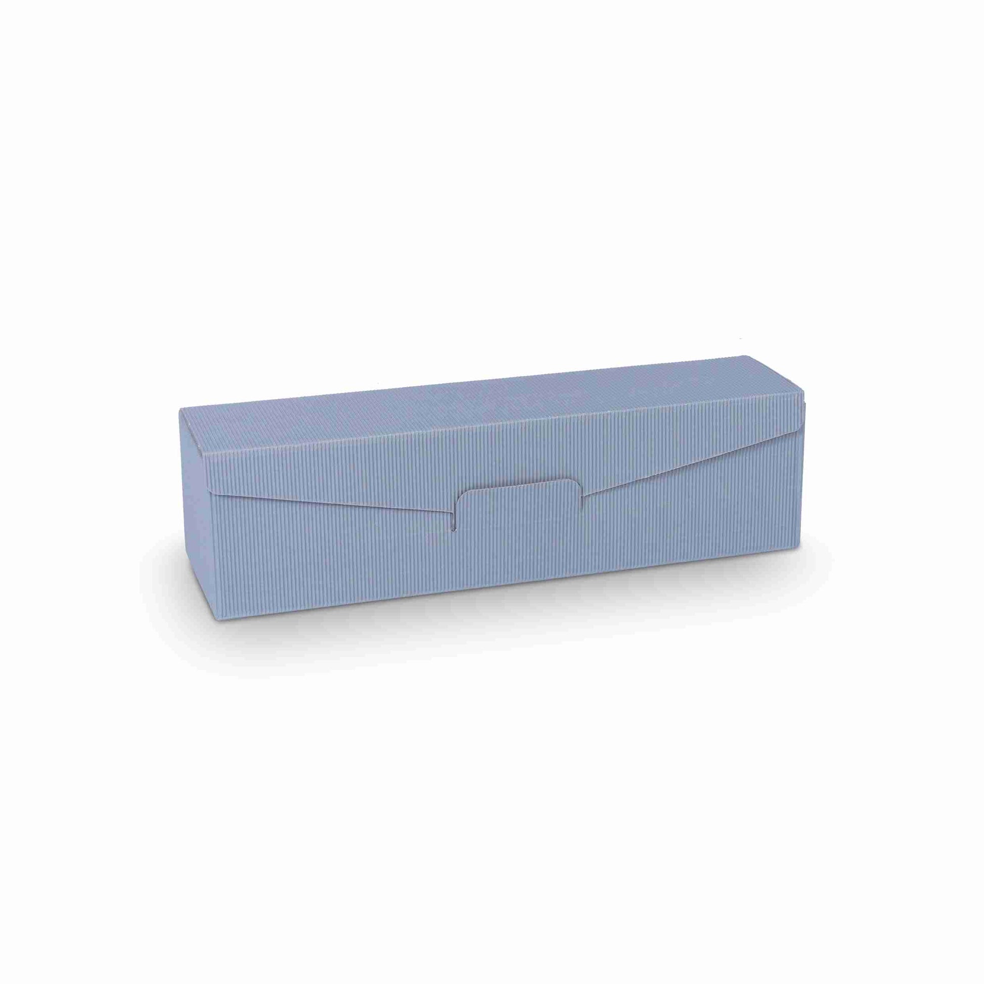 Model Geschenkbox Wellpappe, silbergrau – 95 × 380 × 90 mm – für 1 Flasche – 1 Palette (1'250 Stk.)