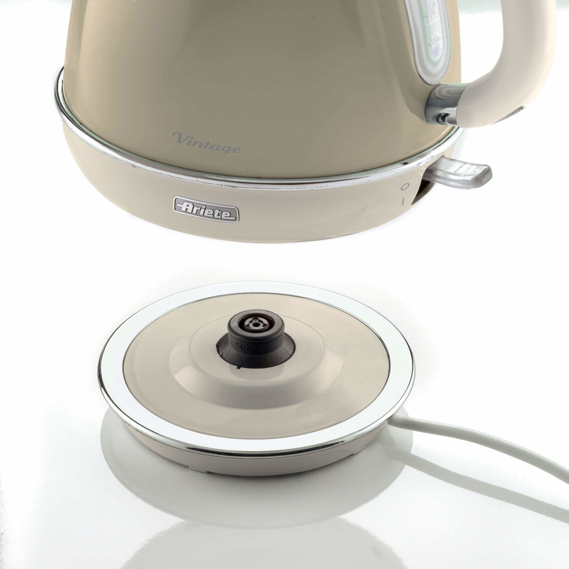 Ariete Wasserkocher – 1,7 l, Edelstahl, Creme, 2869/03
