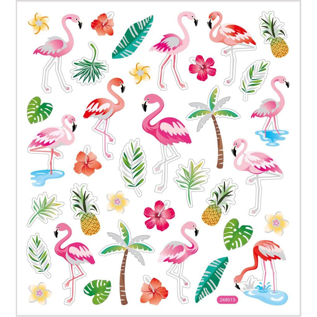 Creativ Company Sticker – 15 × 16,5 cm, Flamingo – 1 Bogen, Folie