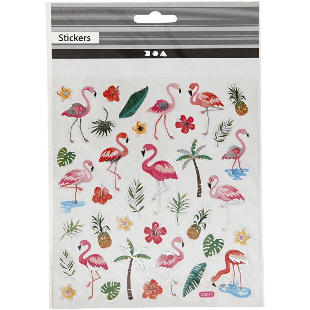 Creativ Company Sticker – 15 × 16,5 cm, Flamingo – 1 Bogen, Folie