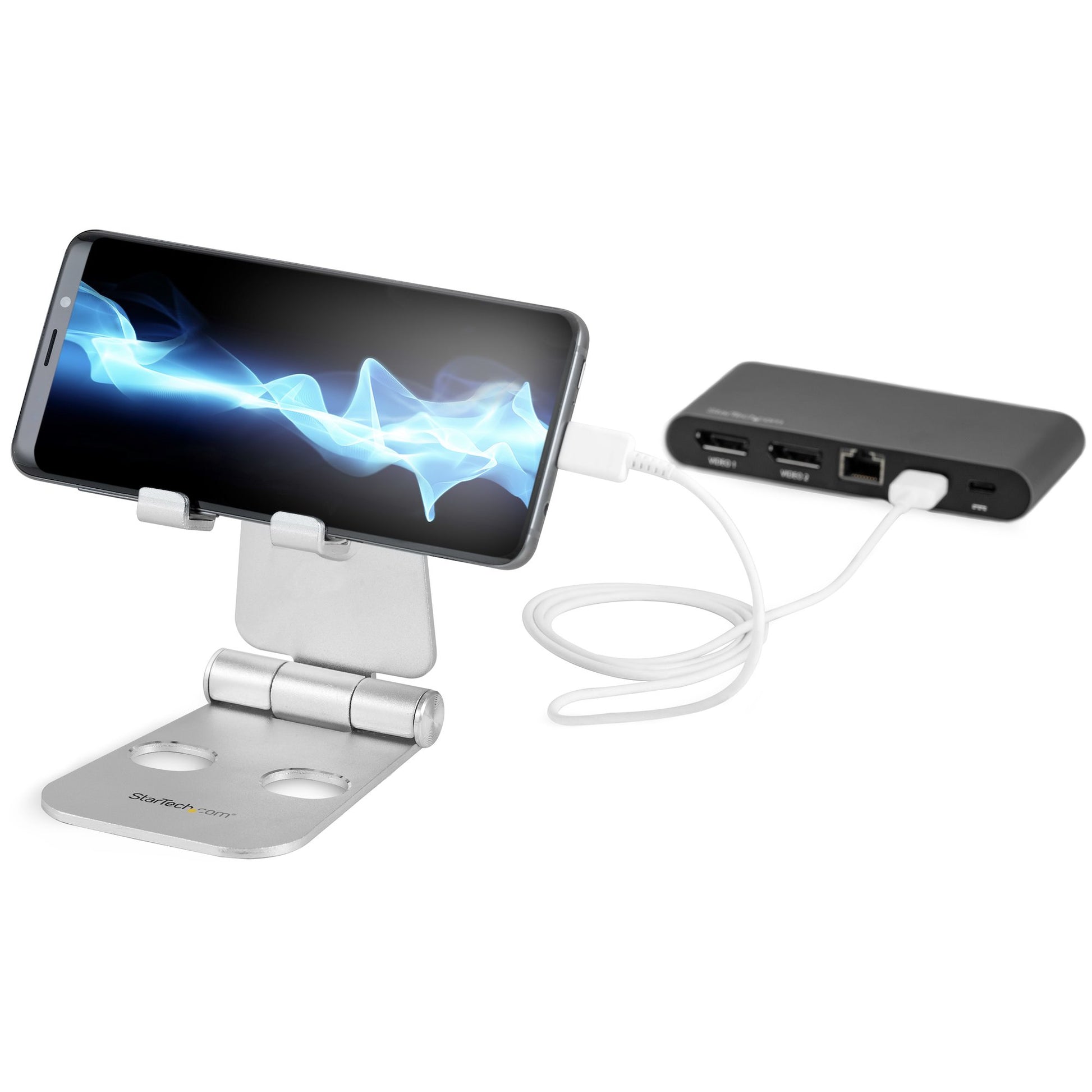 StarTech.com Tablet-Ständer – für Smartphones und Tablets bis 13", faltbar, verstellbar – Silber
