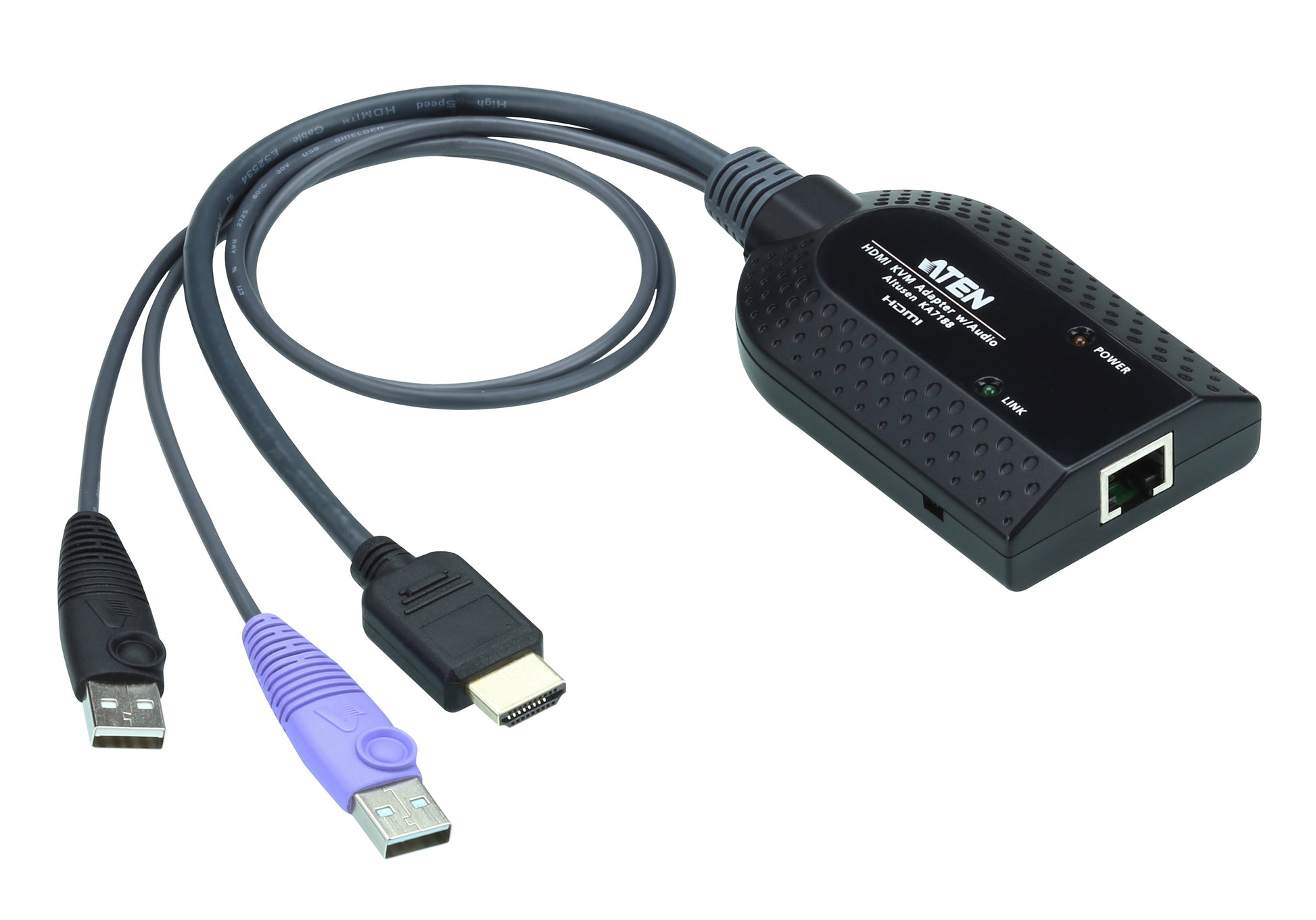ATEN KVM-Adapterkabel – KA7188-AX, Kunststoff, Schwarz