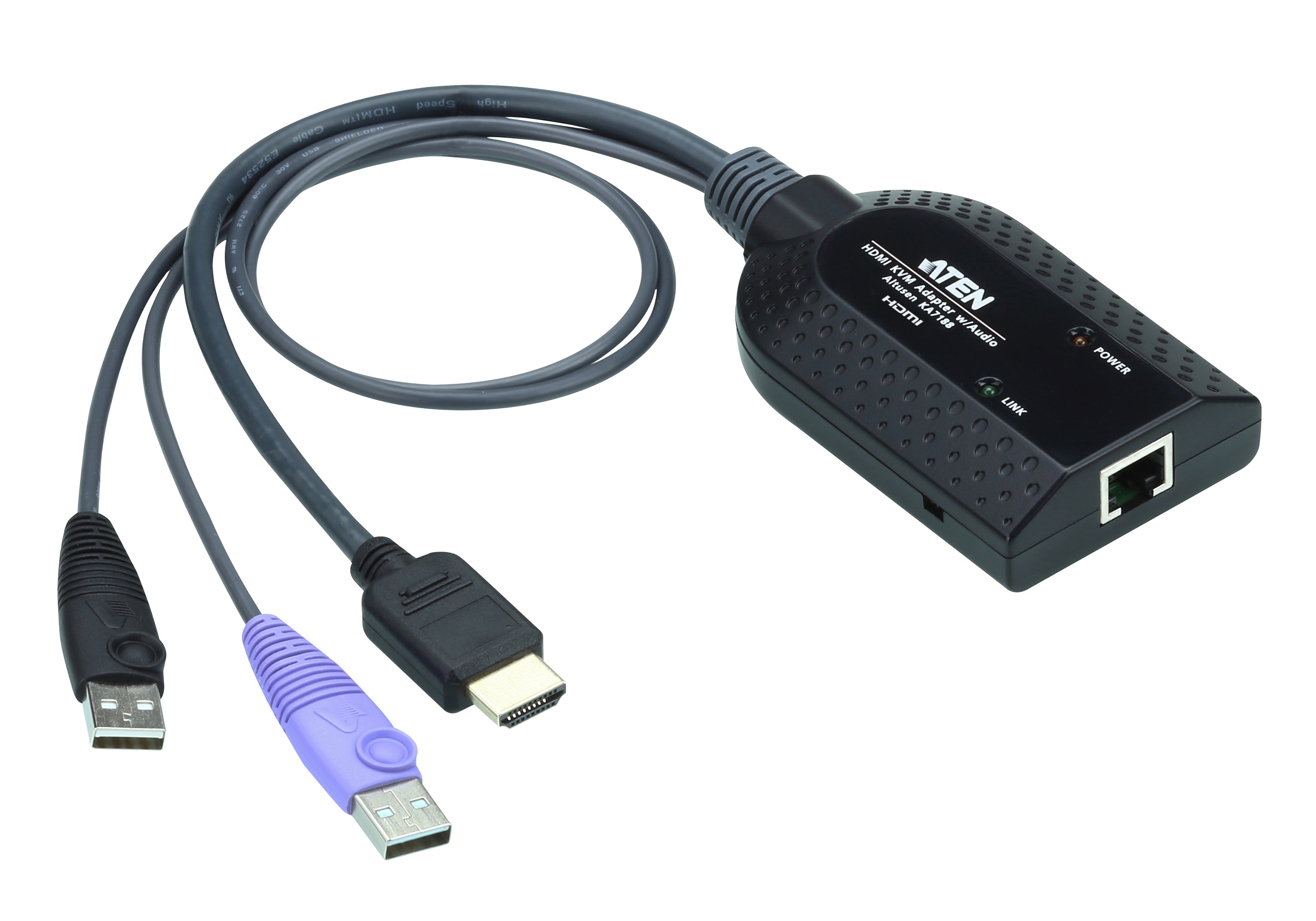 ATEN KVM-Adapterkabel – KA7188-AX, Kunststoff, Schwarz