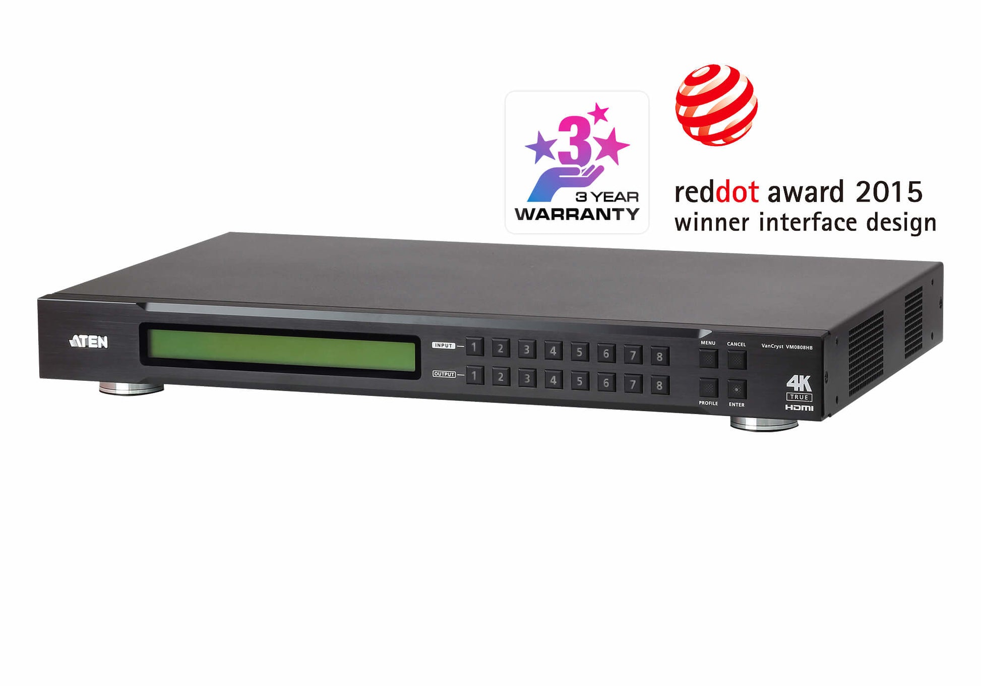 ATEN VM0808HB – HDMI Matrix 8×8, 4K@60 Hz, 15 m, HDR, HDCP 2.2, RS‑232