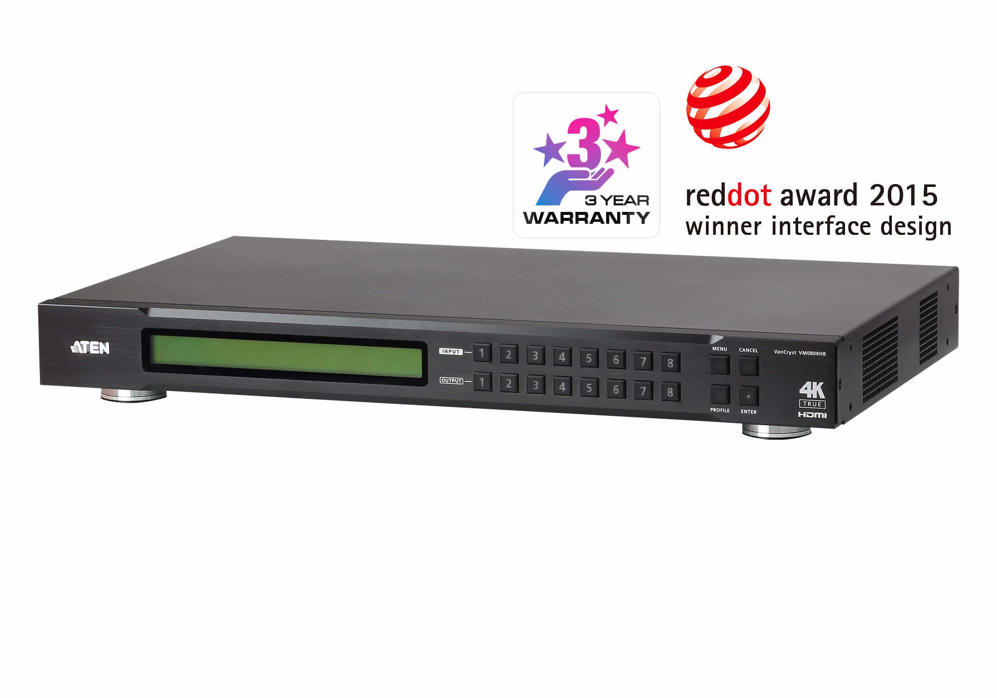 ATEN VM0808HB – HDMI Matrix 8×8, 4K@60 Hz, 15 m, HDR, HDCP 2.2, RS‑232