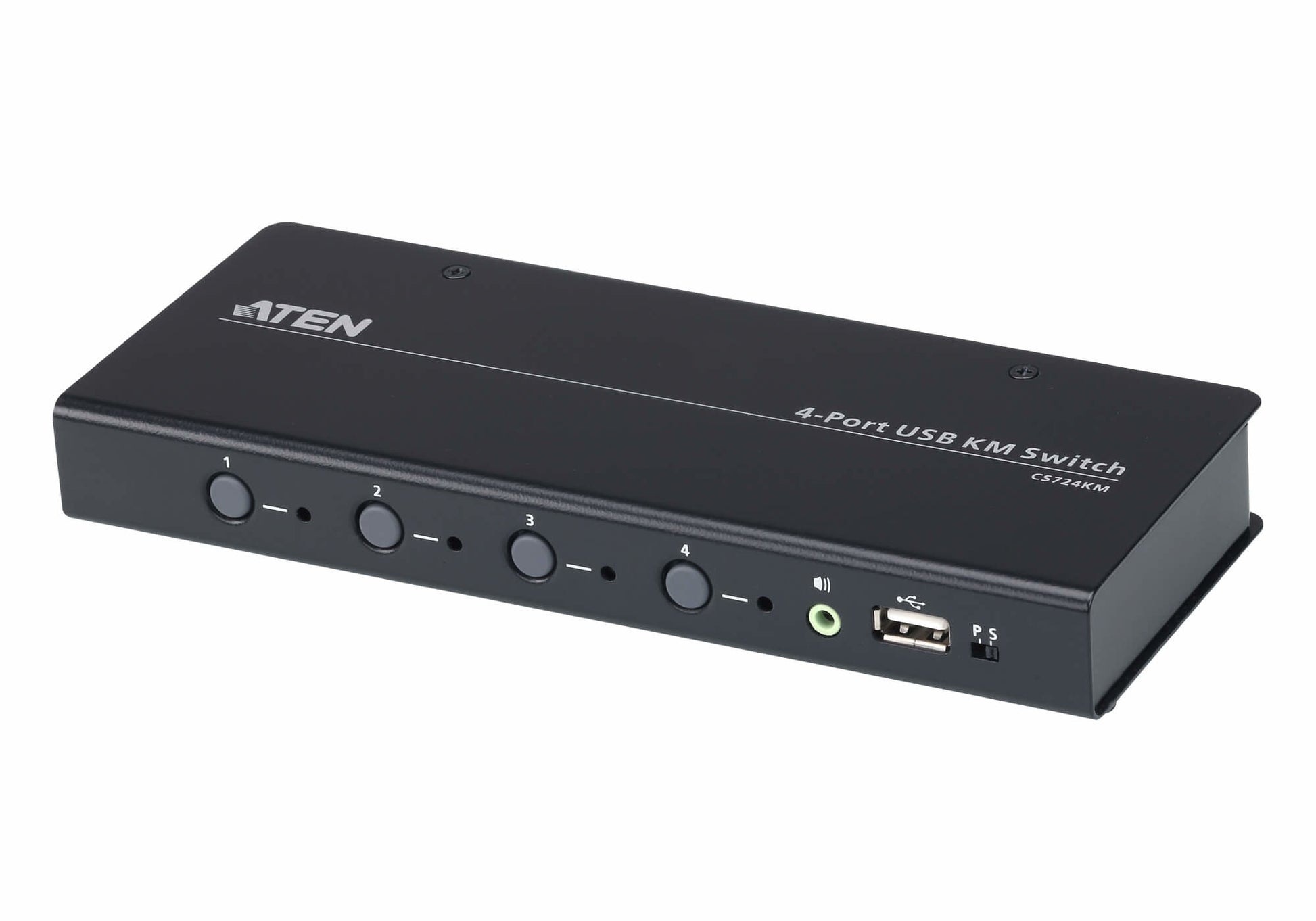 ATEN CS724KM – KVM-Switch 4×1, USB 2.0, Audio, externes Netzteil