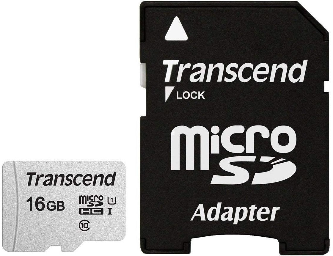 Transcend microSDHC 16 GB – UHS-I, Klasse 10, U1, 95/10 MB/s, inkl. SD-Adapter