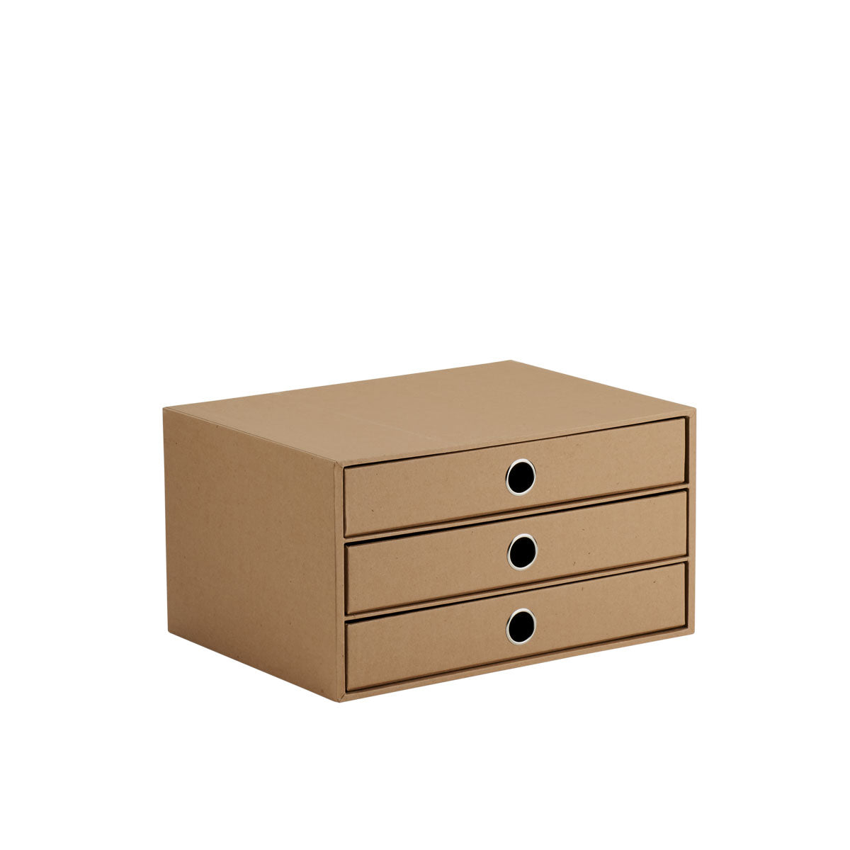 Rössler S.O.H.O. Schubladenelement – 3 Schubladen, für A4, natur/braun, Karton, B 343 × H 185 × T 250 mm
