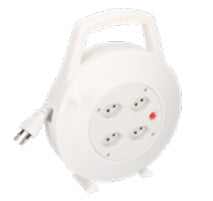 Max Hauri AG Max Hauri Kabelrolle, 10 m, 4×T13, IP20, Traggriff, Überhitzungsschutz, Kinderschutz, Eingang T12 – Weiss