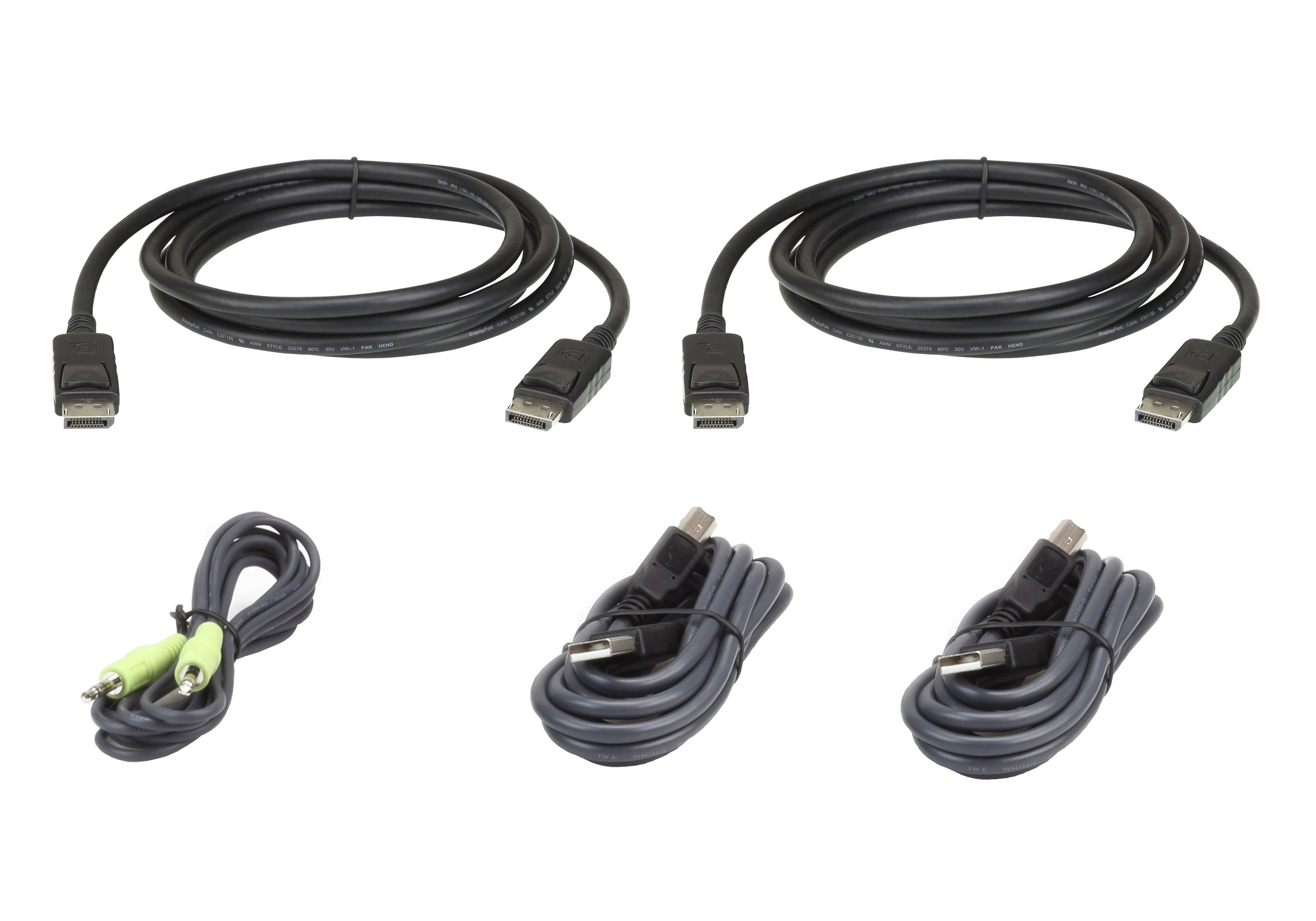 ATEN Dual DisplayPort KVM-Kabel – 1,8 m, schwarz