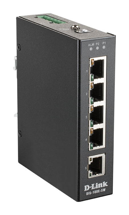 D-Link DIS-100E-5W – Unmanaged Switch – 5×Fast Ethernet, L2, 19" Rack