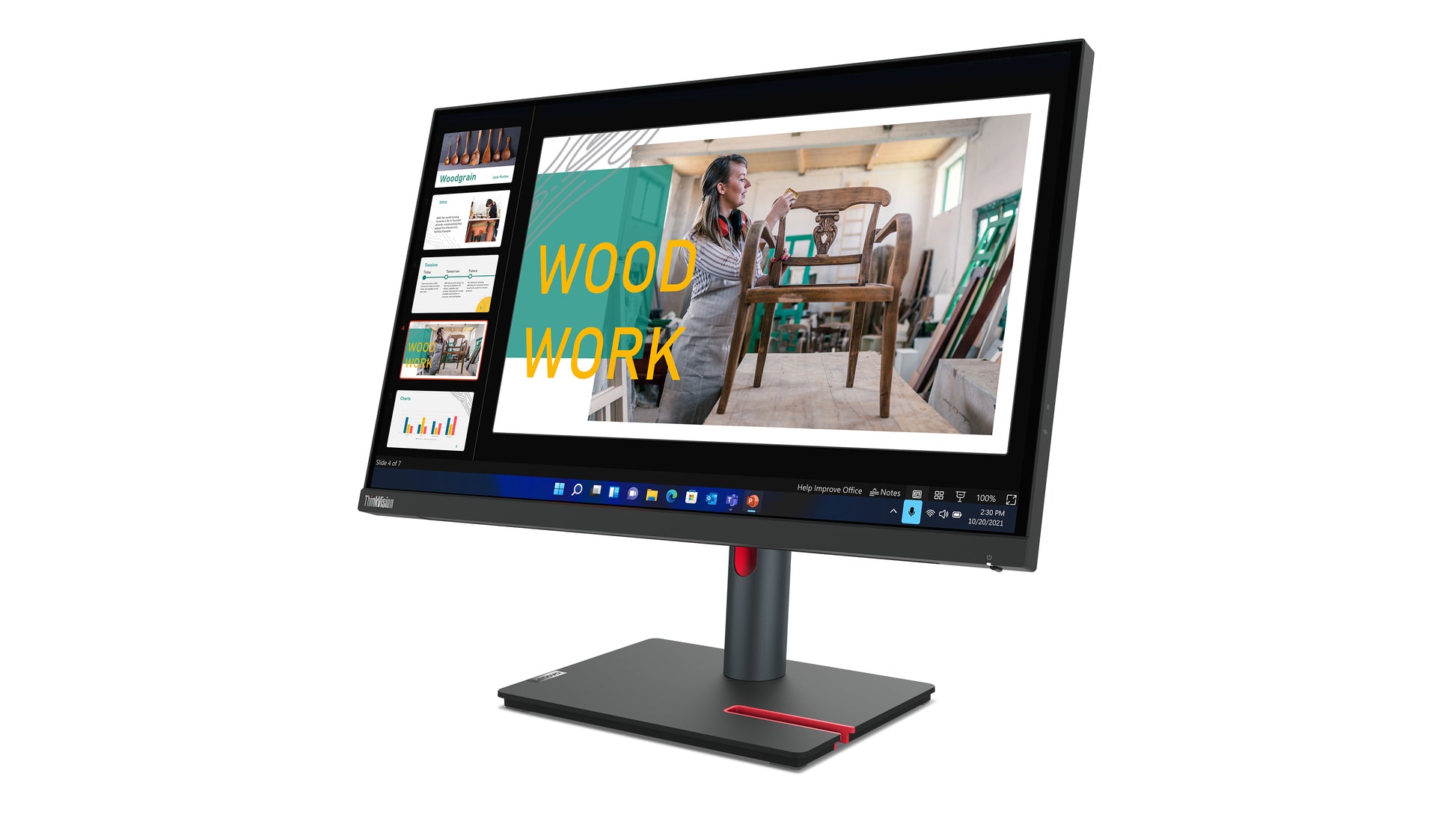Lenovo ThinkVision P24q-30 – Monitor, 23,8", IPS, 60 Hz, 300 cd/m², USB-C, VESA 100 × 100