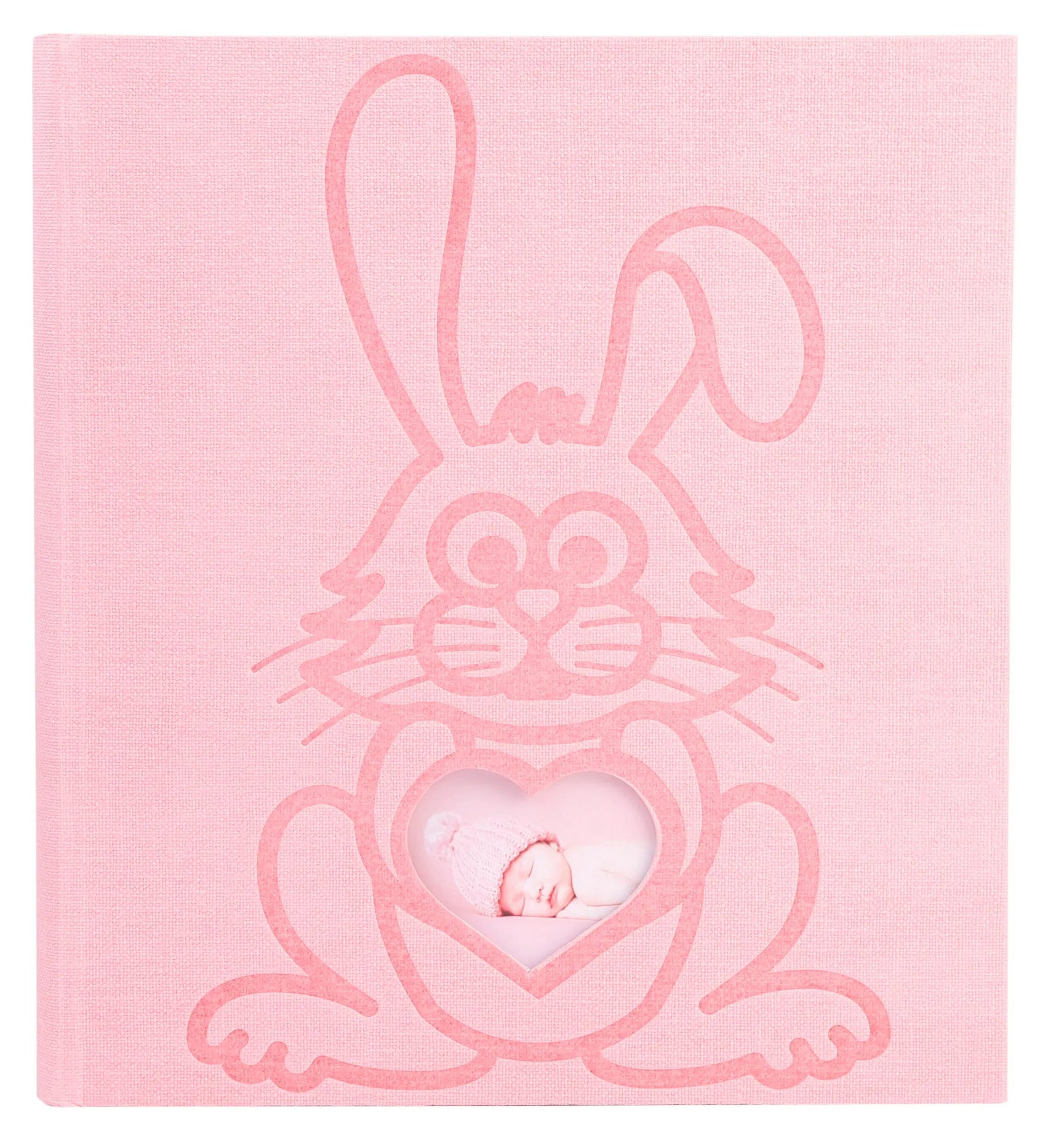 Exacompta Fotobuch, Gebunden, 60 Seiten, Weiss, 29 × 32 cm, Karton, Rosa, mit Kristallfolie